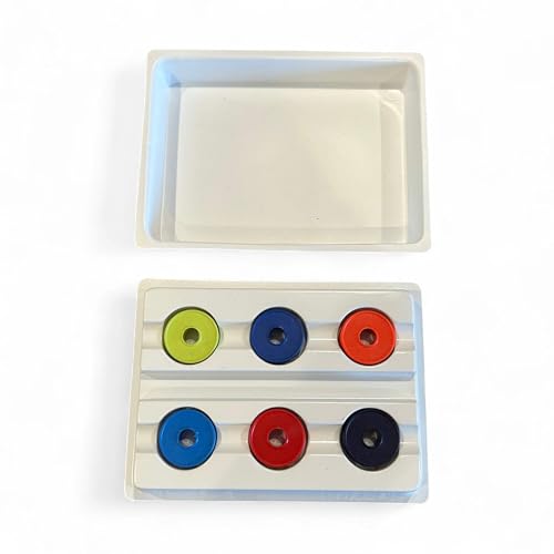 1259 Magnet Ring Set – 6 Assorted Colors (Green, Orange, Purple, Red, Blue, Light Blue) for Demonstrating Electricity & Magnetism, STEM Science Experiments, Magnetic Field