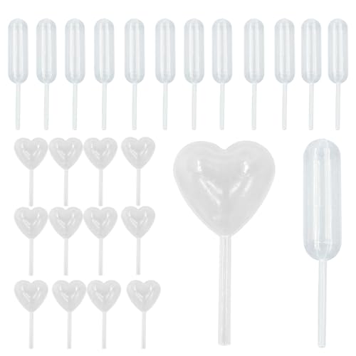 120 Pcs 4ml Cupcake Pipettes, Mixed Heart and Tube Droppers - size: Cylinder and Heart