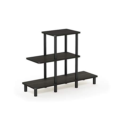 FURINNO Turn-N-Tube 3-Tier Design Display Rack, Espresso/Black - color: Espresso/Black, style: 3-Tiers, Ladder