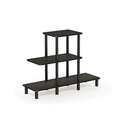 FURINNO Turn-N-Tube 3-Tier Design Display Rack, Espresso/Black - color: Espresso/Black, style: 3-Tiers, Ladder