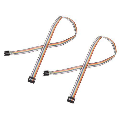 MECCANIXITY 2 Pcs IDC Rainbow Wire Flat Ribbon Cable FC-Female to 12P 19.6 Inch Length 2.54mm Pitch Breadboard Jumper Wires for Electronic Projects - size: 19.6 Inch, style: 12 Pin
