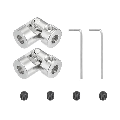 PATIKIL Rotatable Universal Steering Shaft 5mm to 5mm Inner Dia, 2 Pcs U Joint Shaft Coupling U Joints Coupler Connector Accessories with M4 Screws Spanner for Motor Model Robots - size: 5mm-5mm