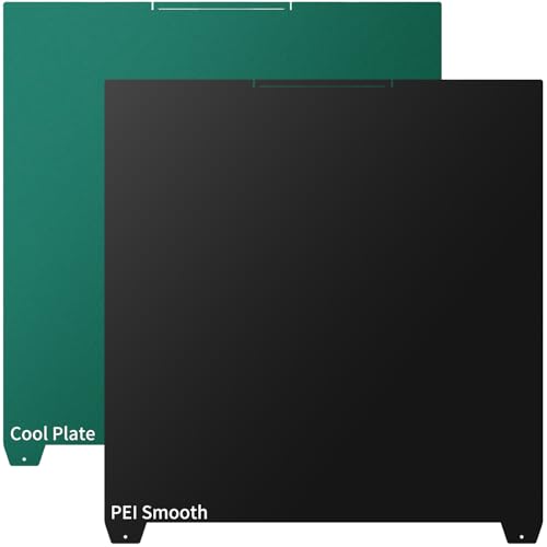 Upgraded K2 Plus Low-Temp Cool Build Plate + Smooth Import PEI Film, 370x370mm Double Sided Textured Cold Plate and Smooth PEI Sheet Spring Steel Removable Printed Bed for K2 Plus 3D Printer. - size: 370x370