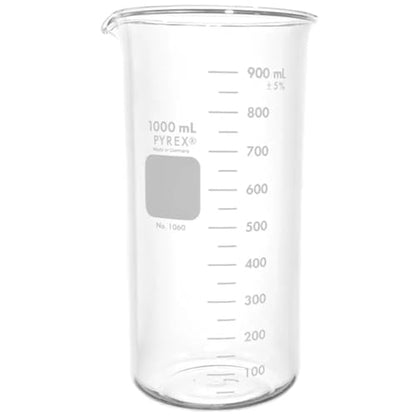 Pyrex Berzelius Tall Form 1000mL Beaker Graduated Each Clear