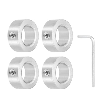 MECCANIXITY 4 Pcs Shaft Collars, 17mm Bore Solid Stainless Steel Set 1 Screw Shaft Collar 28mm OD 12mm Thickness for Motor Garden Cart Pulley Machinery and Industrial Use - size: 17mm ID 28mm OD 12mm H with 1 Screw