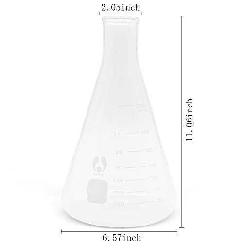 2000ml Narrow Mouth Graduated Erlenmeyer Flasks 1 Pack - size: 2000ml