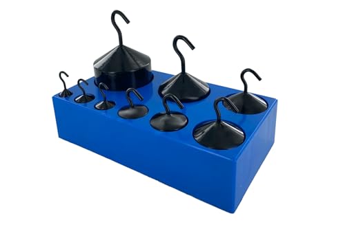 United Scientific™ Hooked Weight Set, Set of 9 Weights (10g to 1000g), Black Enamel Finish, 1 Set