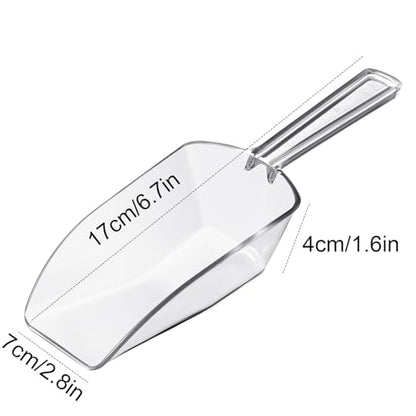 Jinei 24 Pcs 6.5" Clear Plastic Scoops Bulk Multi Purpose - size: 6.5"