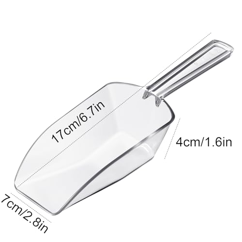 Jinei 24 Pcs 6.5" Clear Plastic Scoops Bulk Multi Purpose - size: 6.5"