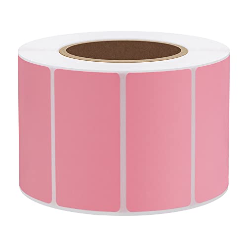 Hybsk 2x1 inch Color Direct Thermal Labels for Shipping, Barcodes, Address, Compatible with Rollo Label Printer & Zebra Desktop Printers (2"x1",Pink) - color: 1 Roll Pink, size: 2"x1"