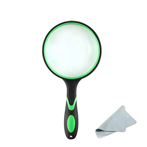 Rongon 10X Handheld Magnifying Glass, 100MM Large Reading Magnifier - color: Green