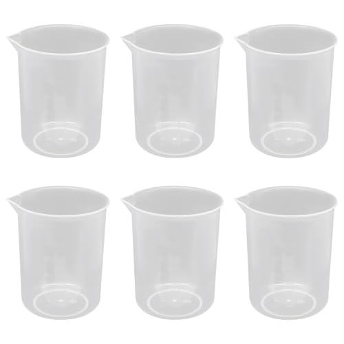 Waziaqoc 300ml/10.1oz Plastic Graduated Beaker, 6 Pack - size: 3.71 x 3.22 Inch