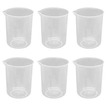 Waziaqoc 300ml/10.1oz Plastic Graduated Beaker, 6 Pack - size: 3.71 x 3.22 Inch