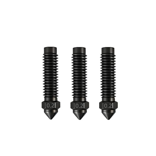 3 Pcs Hardened Steel Nozzles for Centauri Carbon hotend Extruder,High Temperature Wear Resistance nozzles for Elegoo Centauri Carbon 3D Printer Accessories (0.2mm) - size: 0.2mm
