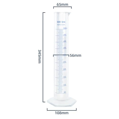 500ml Plastic Measuring Graduated Cylinder, Polypropylene Plastic, 2-Sided Marking, Ideal for Science, School and Home Lab, HUAOU, Pack of 1 - size: 500ml