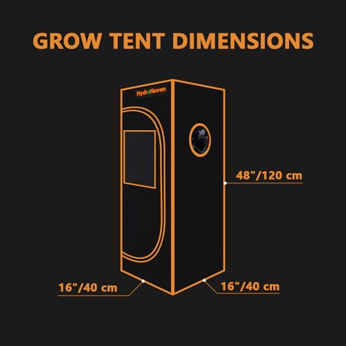 16"x16"x48" Grow Tent Kit - Heavy-Duty 600D Diamond Mylar Lining, 98% Reflective, Viewing Window & Waterproof Floor Tray for Hydroponics Indoor Growing - size: 16"x16"x48"
