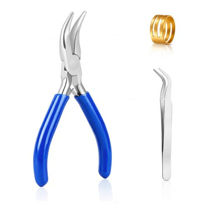 Bent Nose Pliers，Bent Chain-Nose for Crafting and Repair - color: Dark Blue-bent Nose Pliers
