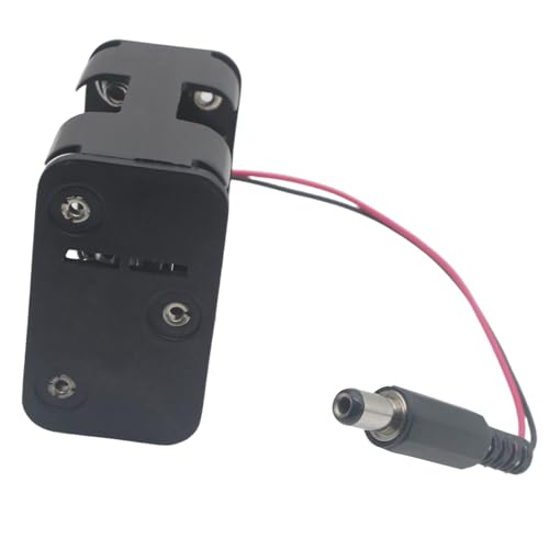 2 Pcs 6xAA Power Box 6V Black Battery Pack Holder Case Box with DC Plug Barrel Jack Connector for Wireless Camera Halloween LED Light Strip