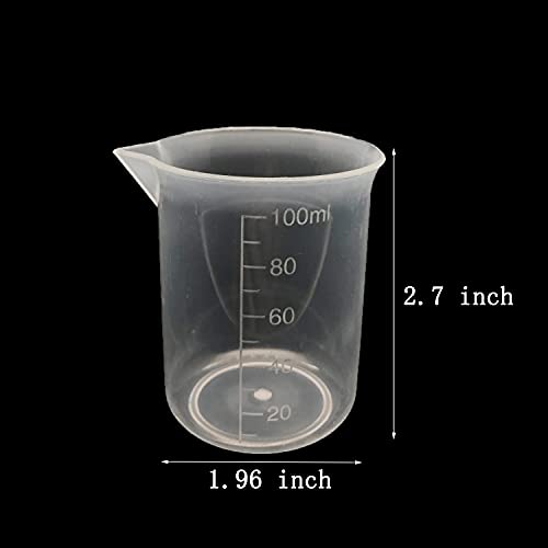 8 Pcs Epoxy Mixing Cups, 100ml/3.4oz Plastic Graduated Cup - size: 5cm x 7cm (2inch x 2.7inch)