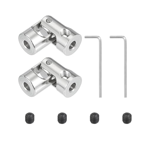 PATIKIL Rotatable Universal Steering Shaft 3.17mm to 3.17mm Inner Dia, 2 Pcs U Joint Shaft Coupling U Joints Coupler Connector Accessories with M3 Screws Spanner for Motor Model Robots - size: 3.17mm-3.17mm