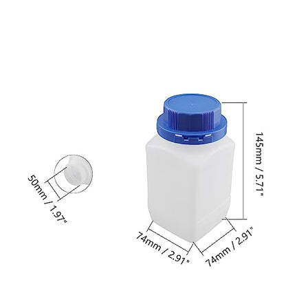 Othmro 5pcs 500ml/16.9oz Plastic Lab Chemical Reagent Bottles,5pcs 50mmx145mm(IDxH) Square Wide Mouth Liquid/Solid Sample Storage Container Sealing Bottles Blue with Anti-theft Cap - color: Translucent, Blue