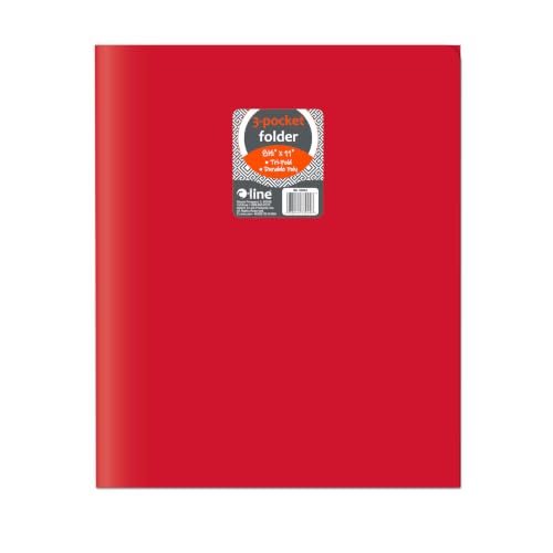 C-Line Heavyweight 3-Pocket Tri-Fold Portfolio, Red, 24/Box (33944-24) - color: Red, size: 24 Count (Pack of 1)