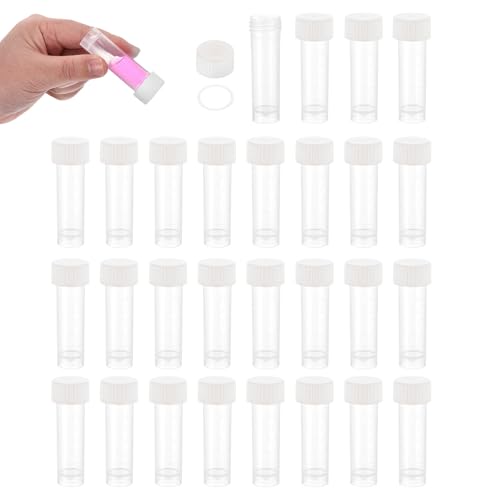 PATIKIL 5mL Plastic Cryogenic Vial, 28Pcs Cryogenic Storage Tube Lab Frozen Test Tube Container Storage Screw Cap for Lab Laboratory Science, White Clear - color: White, size: 5ml