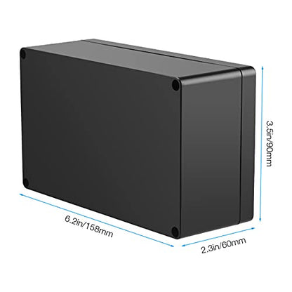Waterproof Plastic Project Box ABS IP65 Electronic Junction Box Enclosure 6.2 x 3.54 x 2.3 inch 158 x 90 x 60 mm (Black) - color: Black, size: 6.2"x3.54"x2.3"