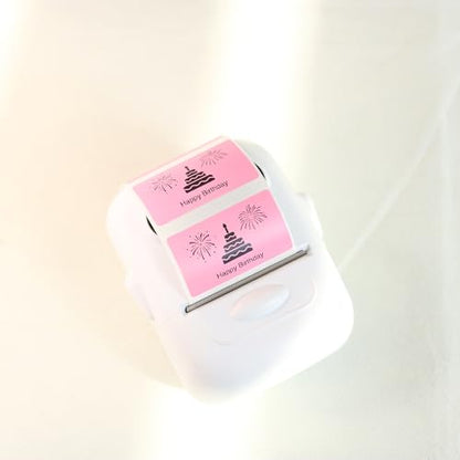 Hybsk Portable Printer Label Paper Multi-Purpose Tear Resistant Direct Thermal Labels Self-Adhesive Stickers Compatible with P50 Label Maker (Pink, 4 Rolls) - color: Pink, size: 4 Rolls
