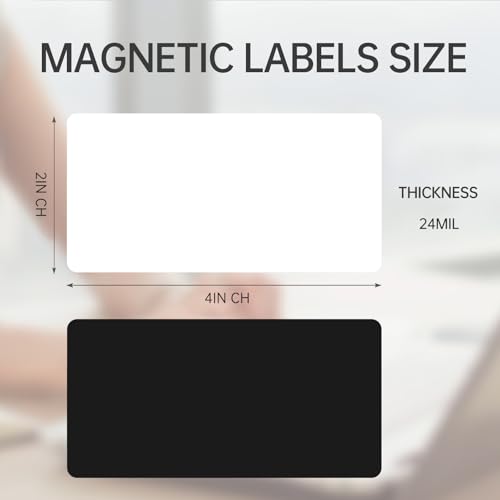 100 Count Dry Erase Magnetic Labels, 2 x 4 Inch Large Reusable Write-On Magnet Name Tags for Whiteboard, Metal Shelves, Toolboxes, Warehouse and Office, White - size: 2X4"
