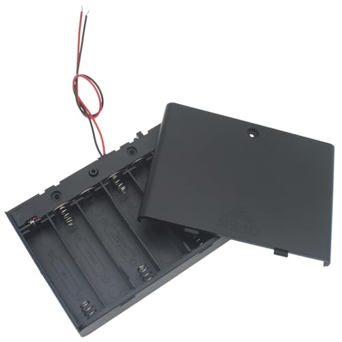 2 PCS 6 Slots AA Battery Holder Bundle with Switch and Leads Plastic AA Battery Case 6 X 1.5 V AA Battery Storage Box with Cap - size: 6 Slots