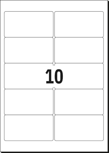 Sigel LA216 Removable Labels, 3.78 x 2 inches, White, 250 Labels - style: format 9,6 x 5,08 cm