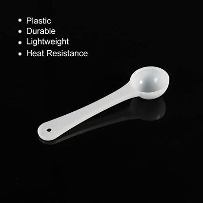 MECCANIXITY Micro Spoons 2 Gram Measuring Scoop Plastic Round Bottom Mini Spoon for Home Kitchen Powder Measurement Baking 50Pcs
