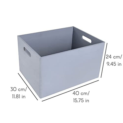 Creative Deco XXL Gray Wooden Crate Nesting Crate Handles - color: Grey, size: XXL