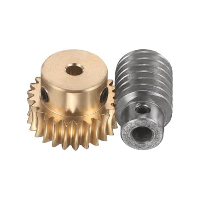 uxcell Worm Gear Set 25T 1 Module 25:1 Reduction Rate, 5mm/6mm Bore - size: 5mm/6mm Bore (1Mod 25T)