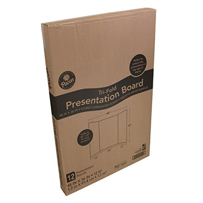 Pacon Presentation Boards, Single Wall, White, 48" x 36", 12 Count - size: 48" x 36", Pack of 12