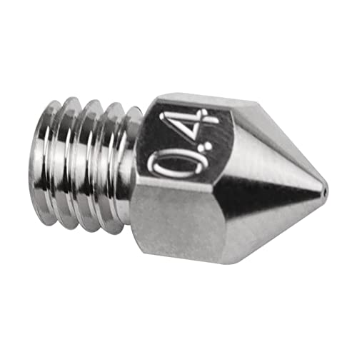 POLISI3D High Temperature 500℃ Non-Stick Sharp MK8 Plated Copper Nozzle 0.4mm Durable Compatible with Ender 3 V2 Pro / 5 Pro CR10 S4 S5 Anet A8 ET4 Voxelab Aquila 3D Printer (0.4mm) - size: 0.4mm