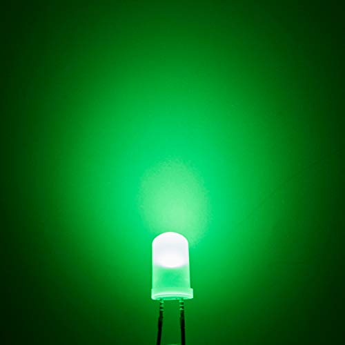 CHANZON 100 pcs 5mm Green Diffused LED Diode Lights(DC 3V 20mA) - color: D) White-green (100pcs)