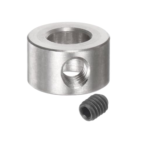 uxcell 12pcs Set-Screw Collars 6mm Bore Stainless Steel Shaft Collars, 12mm OD, 7mm Width, Landing Gear Stopper Wheel Collar with Hex Wrench - size: 6mm
