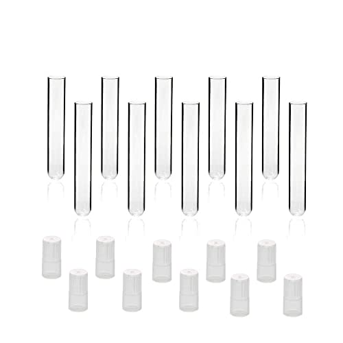 ULAB Scientific Glass Test Tubes with Autoclavable Caps, Vol.10ml, 16x100mm, Medium Borosilicate Glass Material, Pack of 20, UTT1009 - style: Vol.10ml with Autoclavable Caps, 20pcs