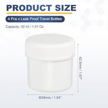 PATIKIL Wide Mouth Lab Reagent Bottles 30ml (1oz), White 4 Pcs - color: White, size: 30ml