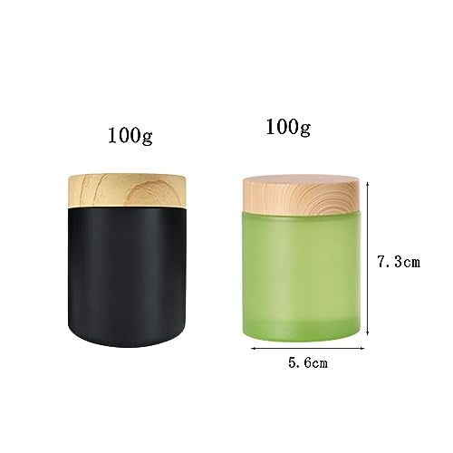 100g Glass Jars Cosmetic Container Jars,Refillable Empty Containers - color: Green
