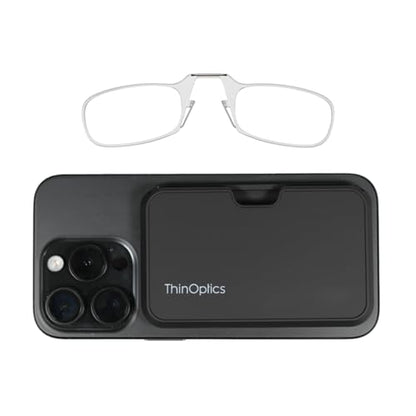 Always With You by ThinOptics Classic Readers + Attachable Glasses Case - color: Black Case / Clear Frames