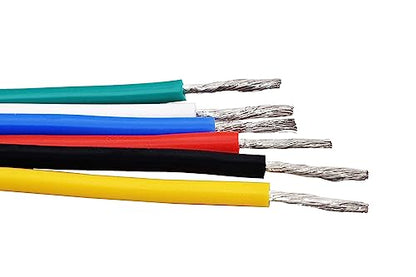22 AWG Stranded Wire Kit – Silicone Coated Copper Wires 22 Gauge Pre-Tinned 23ft/7m Each Spool, 6 Colors (Black, Red, Yellow, Green, Blue, White), Electrical Jumper Wire Hook Up Wire Kit from Plusivo - style: 22 AWG Stranded Wire Silicone Insulation