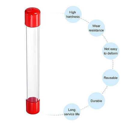PATIKIL Clear Rigid Tube Round Plastic Tubing 305mm/ 12 ‘’ Length, 14 Set - color: Red,Clear, size: 0.91"x1"