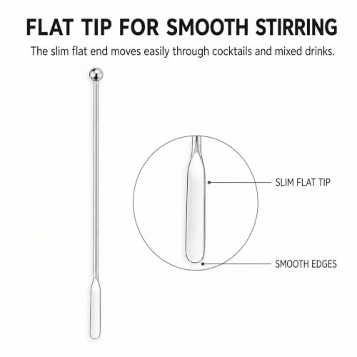 2-Piece Coffee Stirrers, 7.5-Inch Stainless Steel Reusable Drink Stirrers