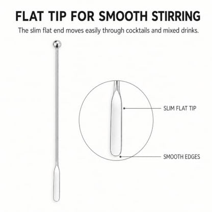 2-Piece Coffee Stirrers, 7.5-Inch Stainless Steel Reusable Drink Stirrers