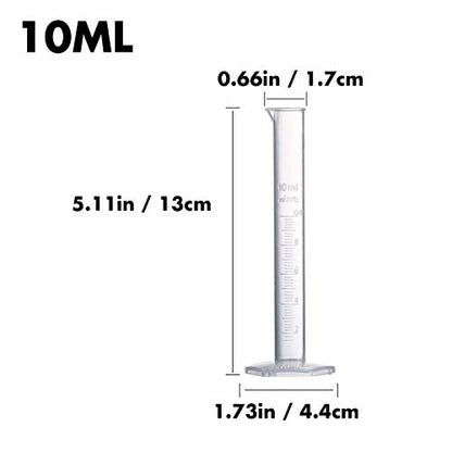 Measuring Cylinder Set, 4 Sizes Graduated Polypropylene Lab Test Tubes