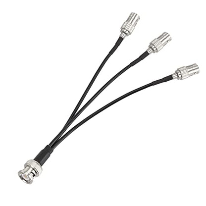 Eightwood BNC Splitter Cable 6in, BNC Male to Triple Female Adapter 50 Ohm - color: male to triple female