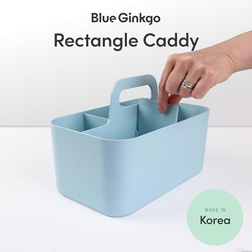 BLUE GINKGO Stackable Organizer Caddy, Rectangle, Blue, Made in Korea - color: BLUE, size: Rectangle